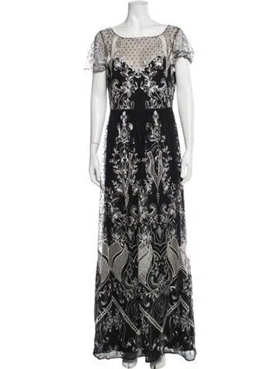 Pre-owned Marchesa Notte Nylon Long Dress In Black
