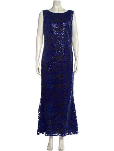 Pre-owned Marchesa Notte Nylon Long Dress In Blue