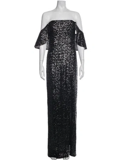 Pre-owned Marchesa Notte Nylon Long Dress In Grey