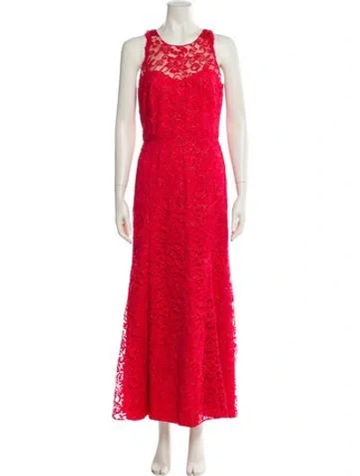 Pre-owned Marchesa Notte Nylon Long Dress In Pink