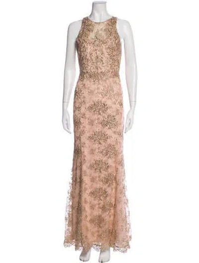 Pre-owned Marchesa Notte Nylon Long Dress In Pink