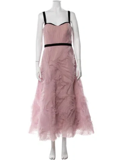 Pre-owned Marchesa Notte Nylon Long Dress In Purple