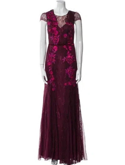 Pre-owned Marchesa Notte Nylon Long Dress In Red