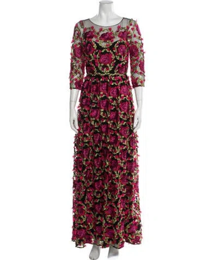 Pre-owned Marchesa Notte Nylon Long Dress W/ Tags In Multi