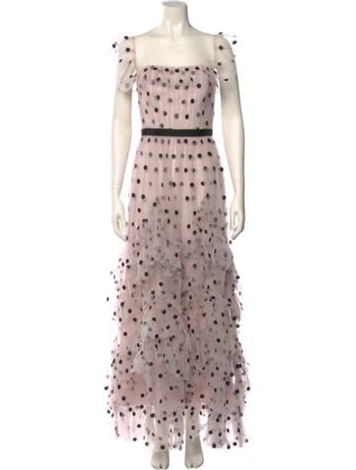 Pre-owned Marchesa Notte Nylon Long Dress W/ Tags In Pink
