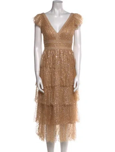 Pre-owned Marchesa Notte Nylon Midi Length Dress