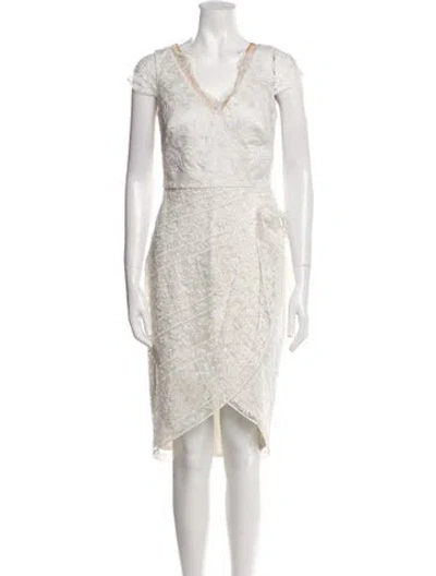 Pre-owned Marchesa Notte Nylon Midi Length Dress In Neutral