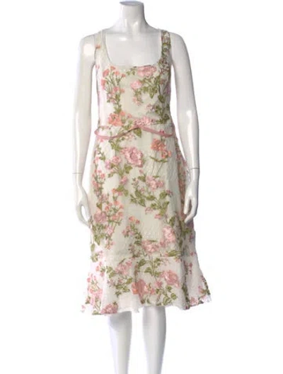 Pre-owned Marchesa Notte Nylon Midi Length Dress In Neutral