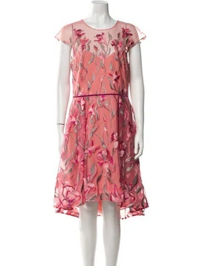 Pre-owned Marchesa Notte Nylon Midi Length Dress In Pink