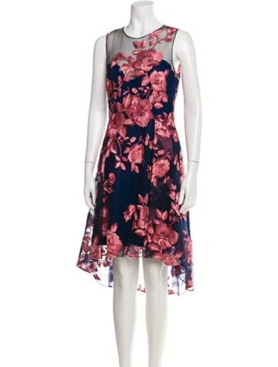 Pre-owned Marchesa Notte Nylon Midi Length Dress In Red