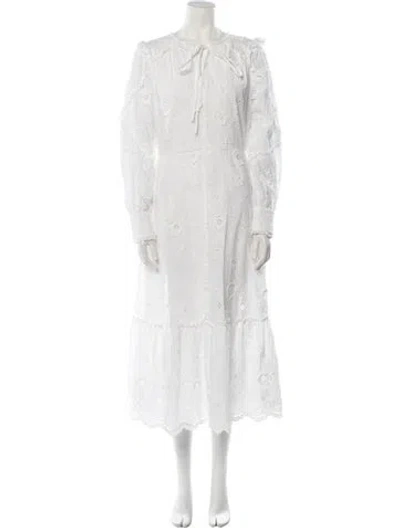 Pre-owned Marchesa Notte Nylon Midi Length Dress In White