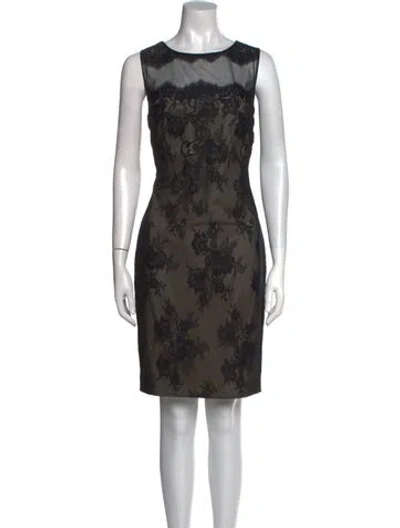 Pre-owned Marchesa Notte Nylon Mini Dress In Black