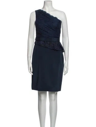 Pre-owned Marchesa Notte Nylon Mini Dress In Blue