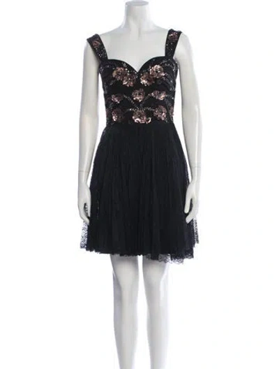 Pre-owned Marchesa Notte Nylon Mini Dress In Blue