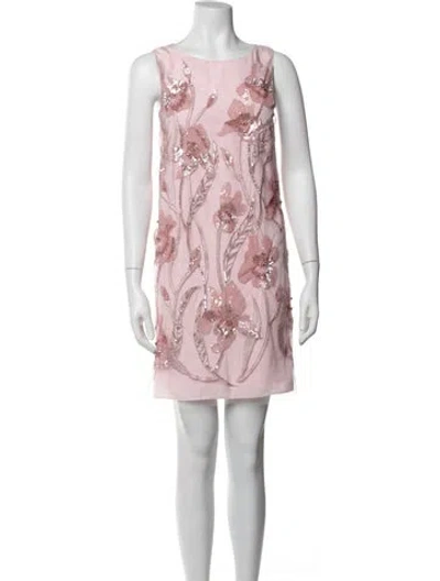 Pre-owned Marchesa Notte Nylon Mini Dress In Multicolor