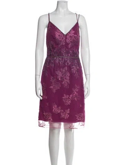 Pre-owned Marchesa Notte Nylon Mini Dress In Purple