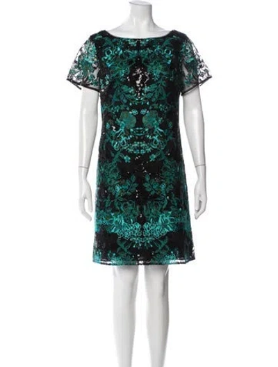 Pre-owned Marchesa Notte Nylon Mini Dress W/ Tags In Green