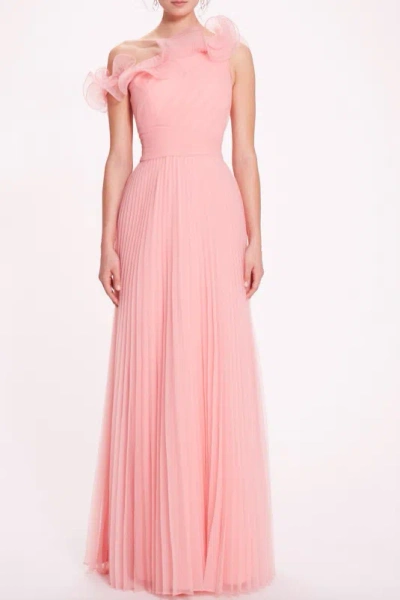 Marchesa Notte Off-shoulder Organza Gown In Multi