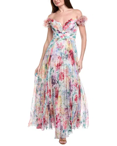 Marchesa Notte Off-the-shoulder Gown In Multi