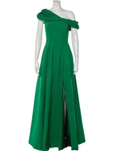 Pre-owned Marchesa Notte Off-the-shoulder Long Dress W/ Tags In Green
