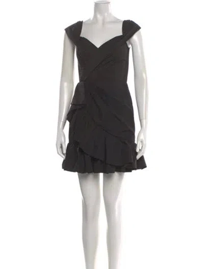 Pre-owned Marchesa Notte Off-the-shoulder Mini Dress W/ Tags In Gray