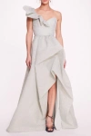 MARCHESA NOTTE ONE-SHOULDER SLEEVELESS GOWN