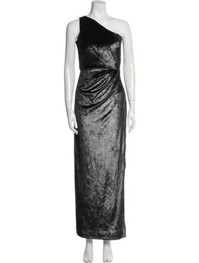 Pre-owned Marchesa Notte One-shoulder Long Dress In Black