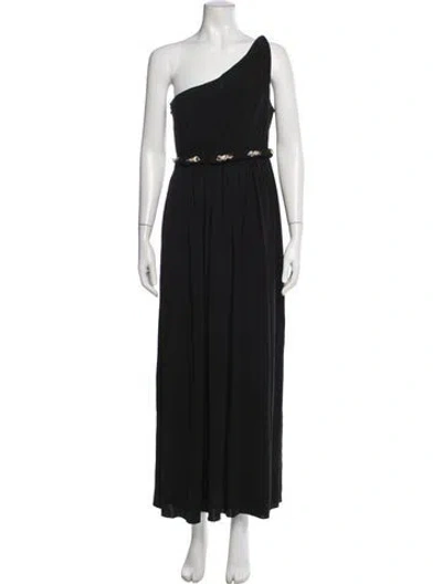 Pre-owned Marchesa Notte One-shoulder Long Dress In Black