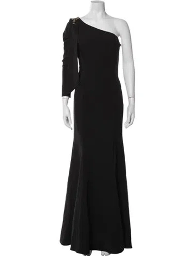Pre-owned Marchesa Notte One-shoulder Long Dress In Blue