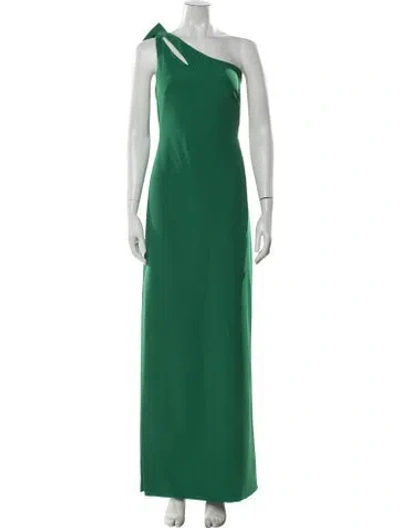 Pre-owned Marchesa Notte One-shoulder Long Dress In Green