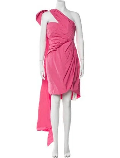 Pre-owned Marchesa Notte One-shoulder Long Dress In Pink