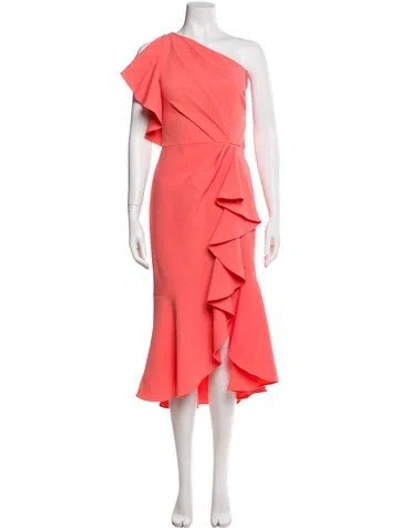 Pre-owned Marchesa Notte One-shoulder Long Dress In Pink
