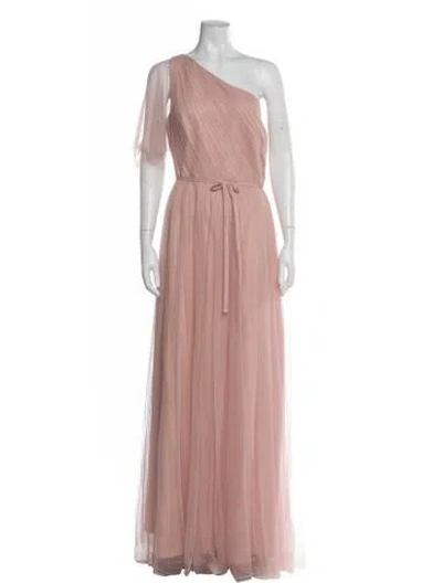 Pre-owned Marchesa Notte One-shoulder Long Dress In Pink