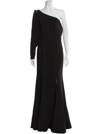Pre-owned Marchesa Notte One-shoulder Long Dress W/ Tags In Black