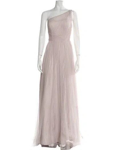 Pre-owned Marchesa Notte One-shoulder Long Dress W/ Tags In Purple