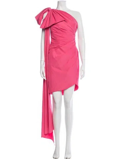 Pre-owned Marchesa Notte One-shoulder Mini Dress In Pink