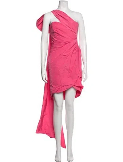 Pre-owned Marchesa Notte One-shoulder Mini Dress In Pink