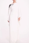 Marchesa Notte Embroidered Draped Kaftan In Multi