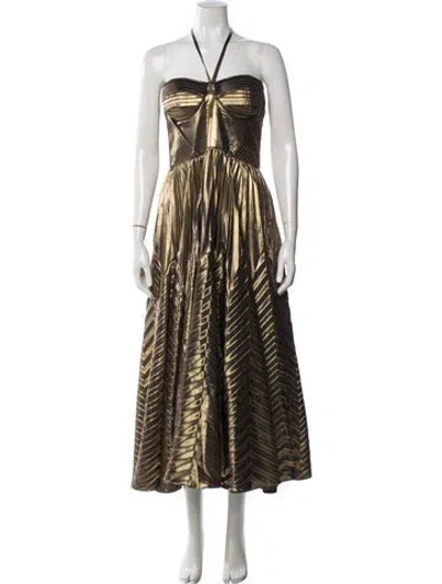 Pre-owned Marchesa Notte Patterned Midi Length Dress