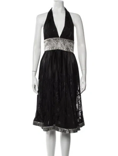 Pre-owned Marchesa Notte Patterned Midi Length Dress In Multi