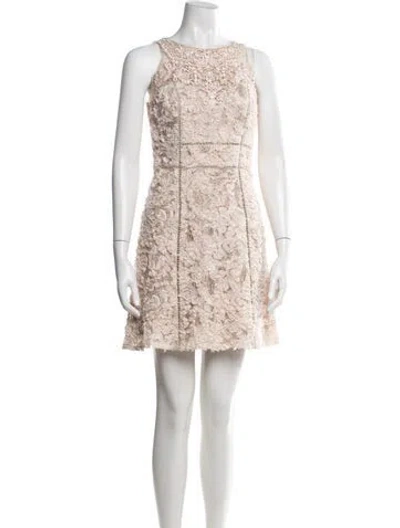 Pre-owned Marchesa Notte Patterned Mini Dress In Multi