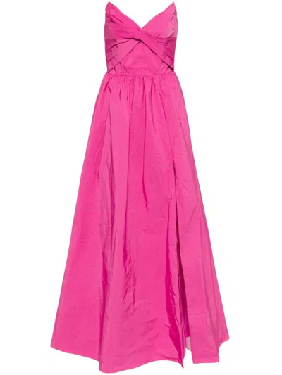 Marchesa Notte Pleated-detailing Gown In Rosa