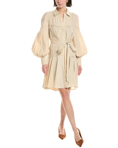 Marchesa Notte Poplin Shirtdress In Neutral