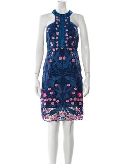 Pre-owned Marchesa Notte Printed Knee-length Dress In Multi