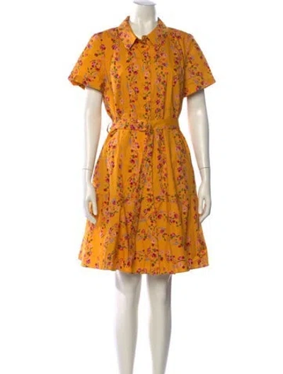 Pre-owned Marchesa Notte Printed Knee-length Dress In Orange