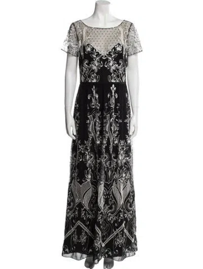 Pre-owned Marchesa Notte Printed Long Dress In Multi