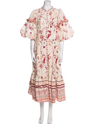 Pre-owned Marchesa Notte Printed Long Dress In Multi