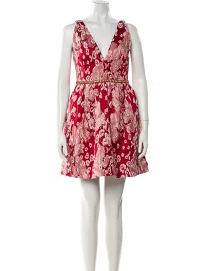 Pre-owned Marchesa Notte Printed Mini Dress
