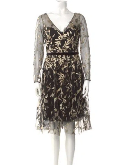Pre-owned Marchesa Notte Printed Mini Dress In Multi