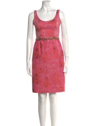 Pre-owned Marchesa Notte Printed Mini Dress In Pink